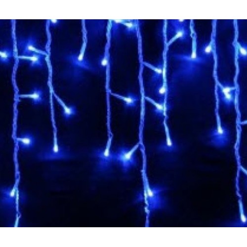 32M 1000LED Solar Icicle Lights - Blue Colour (Green Cable)